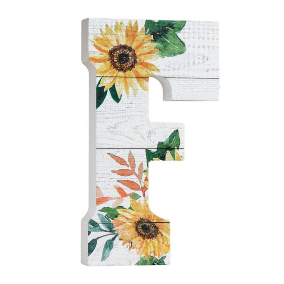 - 10" Wood Lettes For Wall Decor, Sunflower Tabletop Alphabet Decoration, Diy🐯 - Picture 1 of 5